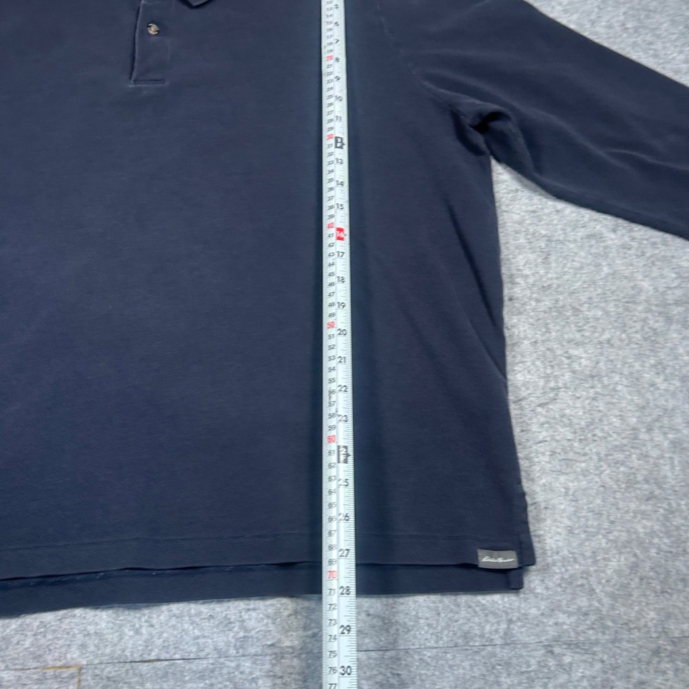 Eddie Bauer Polo Shirt Men 3XL Navy Blue Long Sleeve Cotton Pique Casual Outdoor - Picture 8 of 14